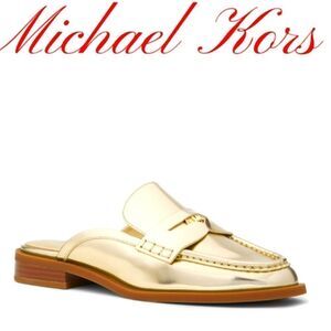 Michael Kors Eden Metallic Leather Mule New Without Box